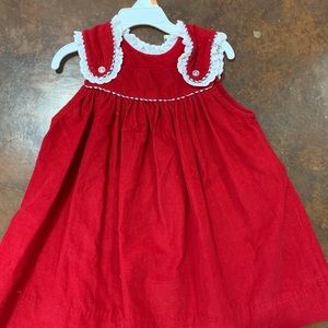 Christmas girls Corduroy Red dress